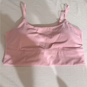 NWOT CRZ YOGA Pink Spaghetti Strap Crop Top Sport Bra Size Small